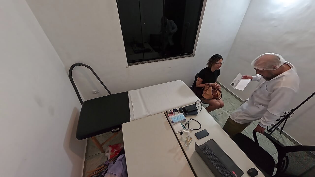 Brazilian doctor performs pre-employment medical exam on foreign woman.