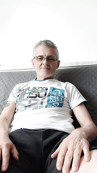 Exhibition of a mature man in heat