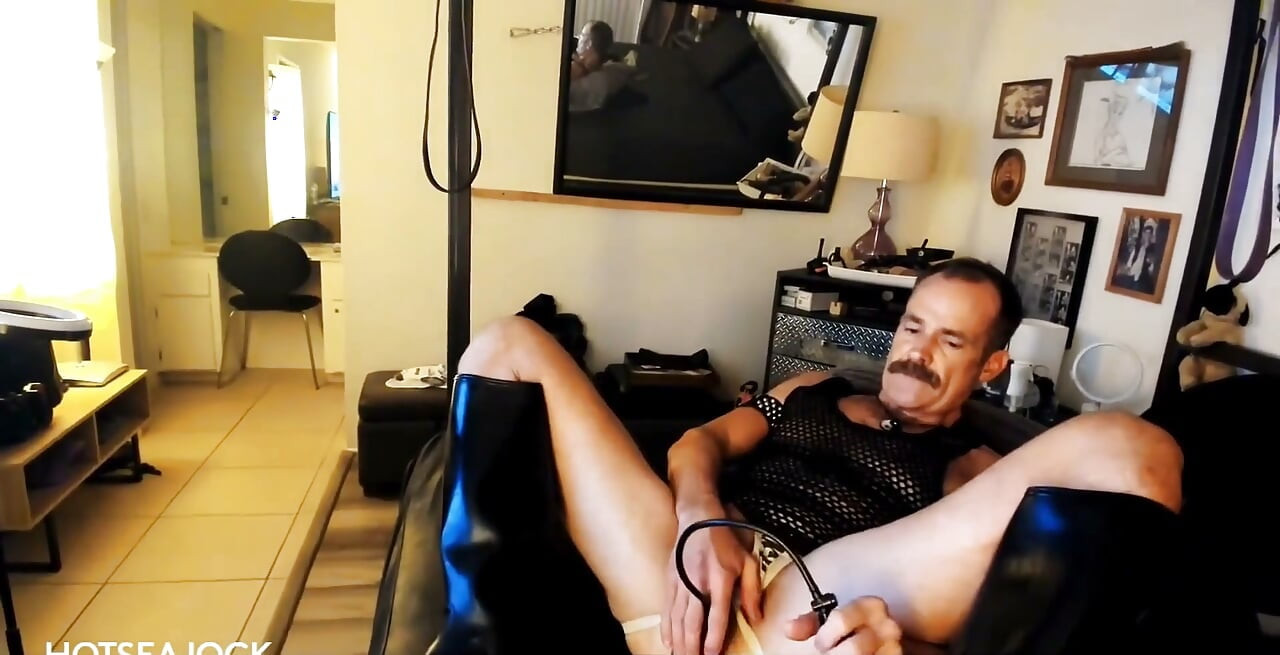 Pumping and Fucking My Hole with a Toy While Jacking off.