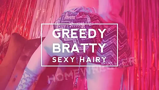 Жадная Bratty, сексуальная волосатая домохолда