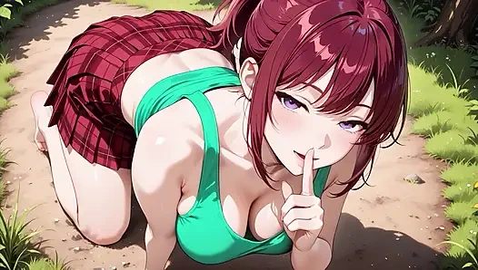 Horny Redhead Woods Deepthroat to Thick Cum Overflow