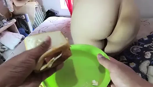 My Anal Slave Eats a Delicious Sandwich Prepared in Her Ass Hole