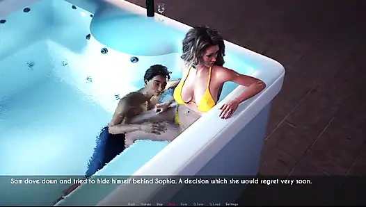 Awam Sophia and Sam Spend Time in Hottub