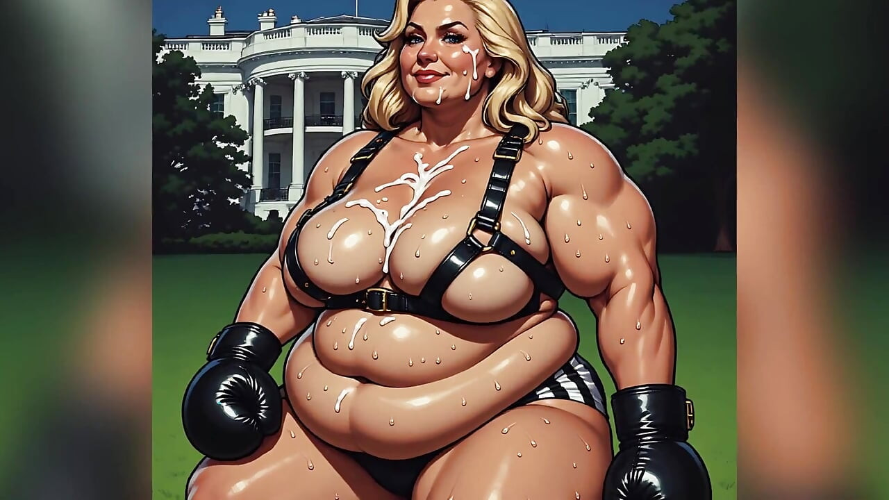 Strong BBW Women Covered in Cum Art
