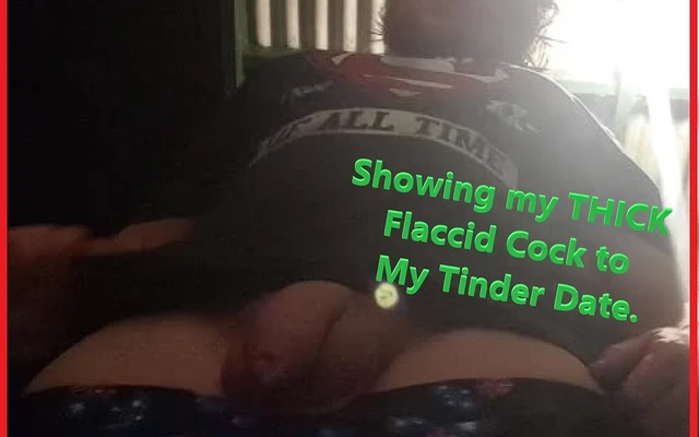 (slow Motion) - Showing My Tinder Date My Thick Flaccid Cock Before Our Date.