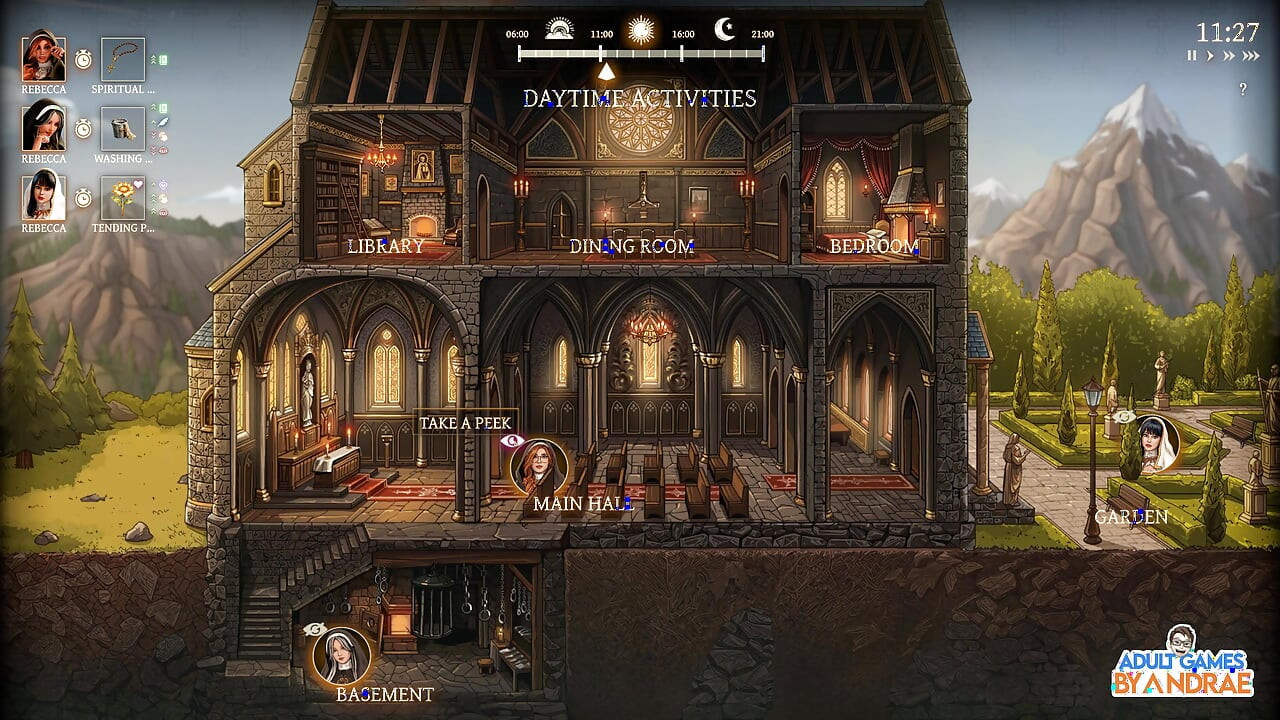Stepsisters in Sin Gameplay Part 14 - Rebecca Holds the Key Inside Her Pussy