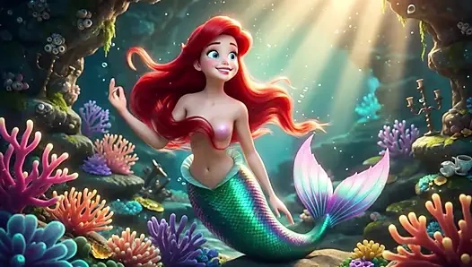 Ariel si wanita berumur yang penuh gairah menjelajahi gua bawah air yang ajaib dengan kaki jenjang dan pose khayalannya