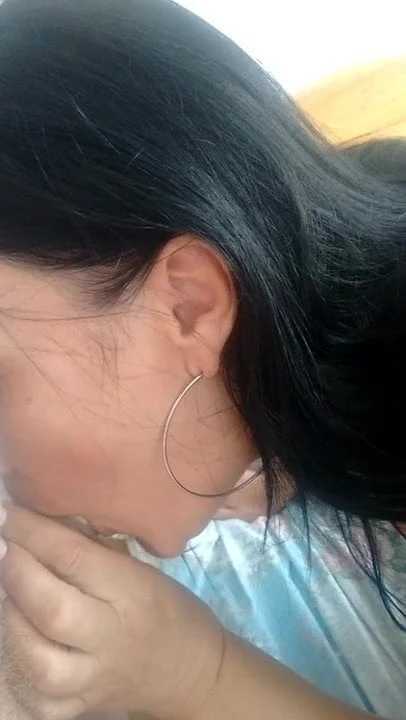 brunette with condom