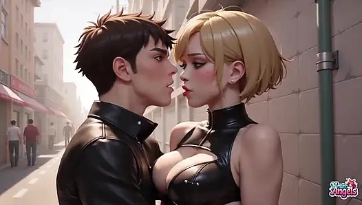 Blauäugige blondine macht alles, was sie wollen