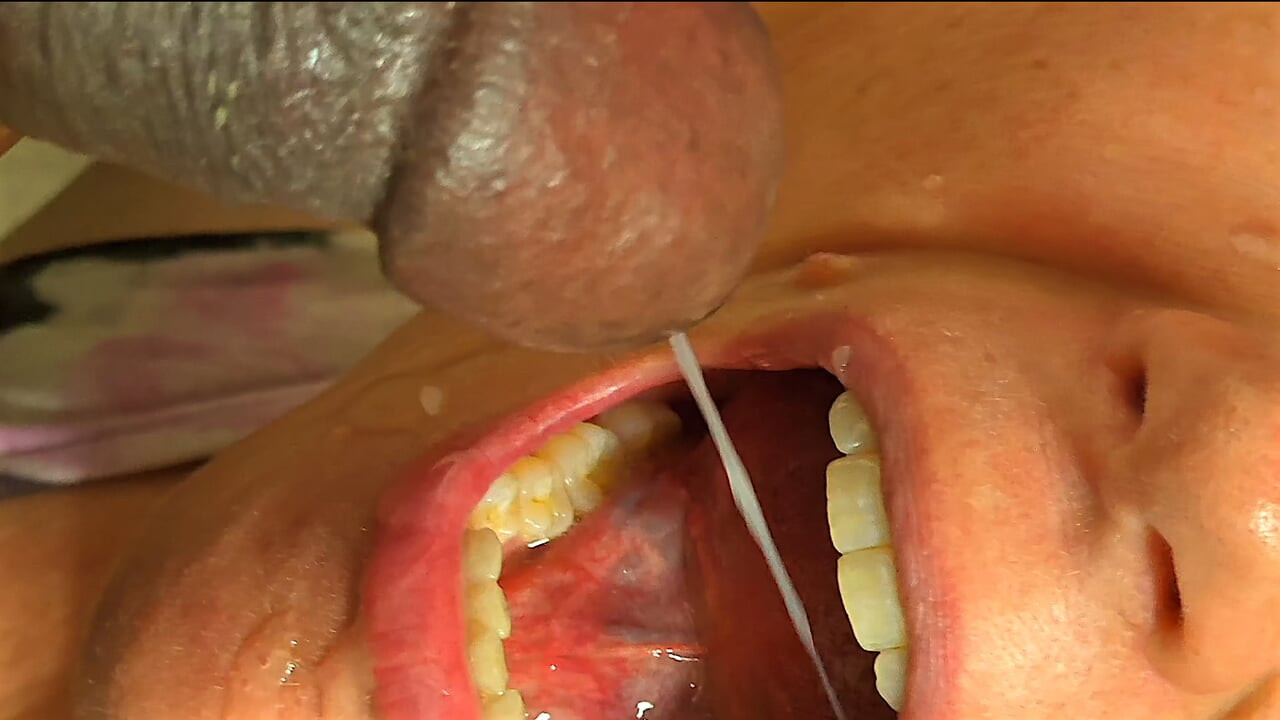 Black man playing the try not cum challenge with his wife sucking on his cock, failed and ended up cumming inside her mouth