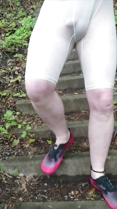 Hot Frivolous Forest Walk in Transparent Shorts