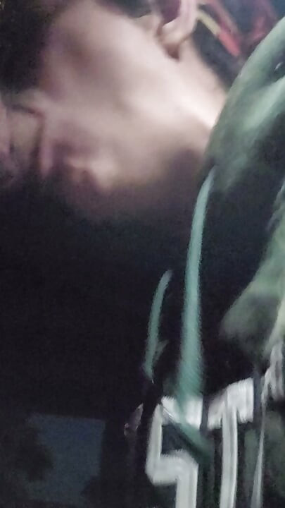 Getting sloppy blowjob under a bridge
