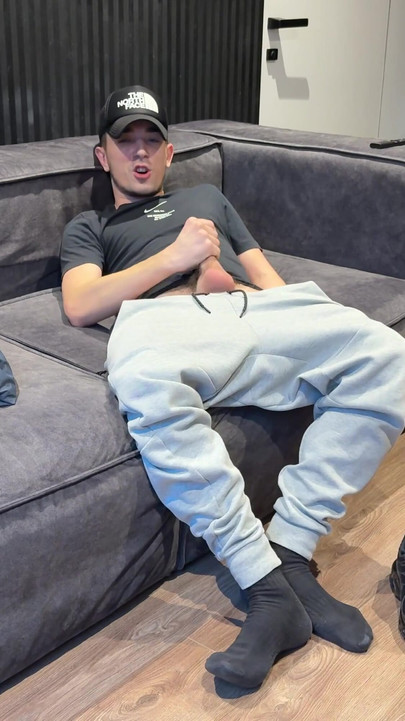 Key moment from "Dude jerked off big cock after college"