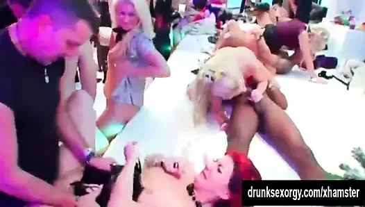 Bi pornstars having fun in a club