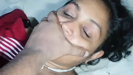 ep1 Desi stepmom found cam of stepson and she strips for him to see Pussy Show Begins Laying on the bed starts boobs job seduced