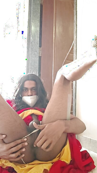 Crossdresser showing sexy body