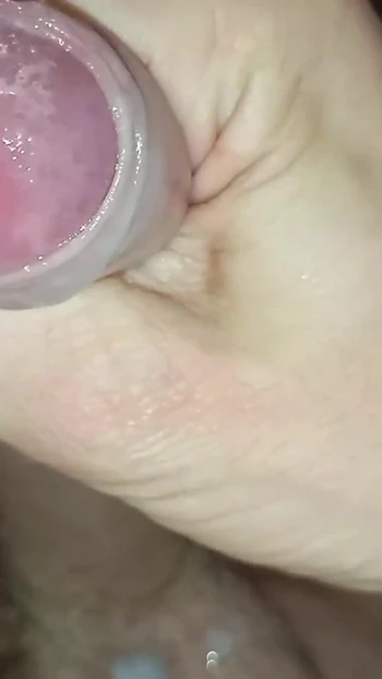 Memorable moment from "Hot Close-Up Cumshot From Big Cock With Pre-Cumshot That Drizzled A Lot Of Sperm Again"