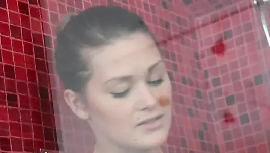 Stepmom washes my pussy in the shower