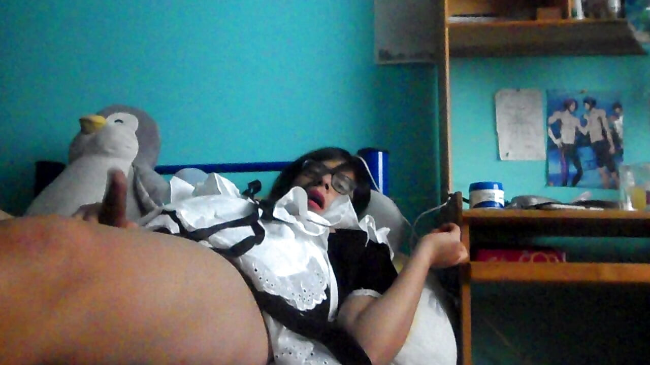Trans teen in maid dress fuck her big ass