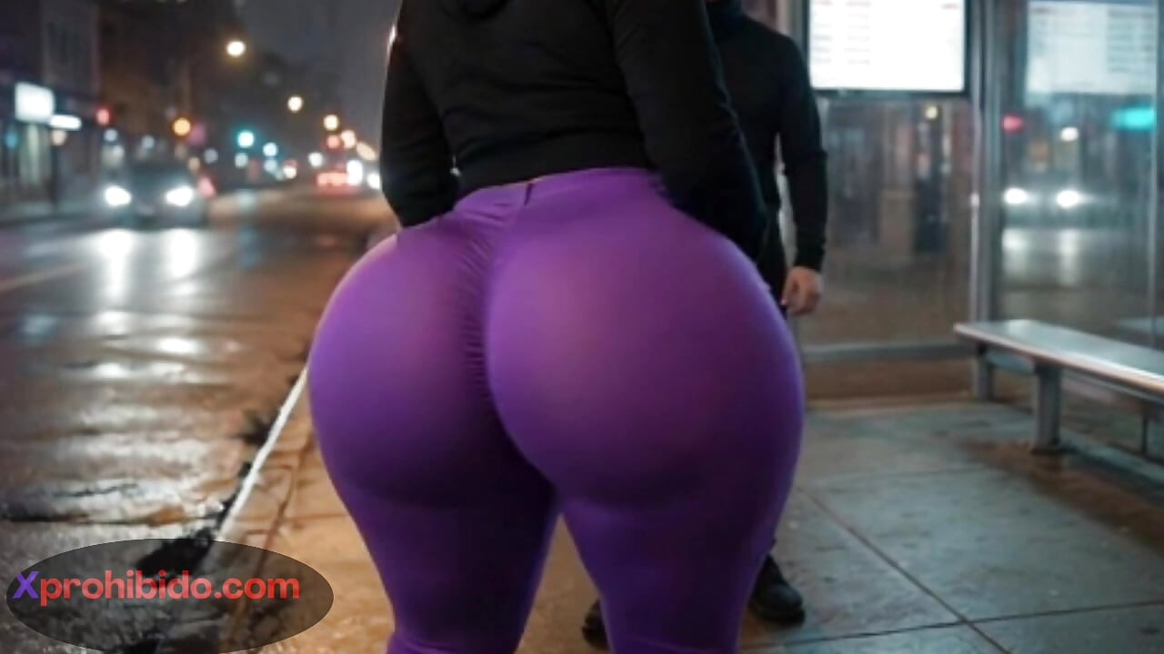 Curvilínea novia de gran culo twerking en la parada de autobús