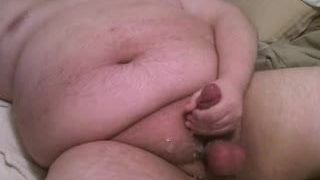 Uomo grasso con un sacco di sperma per la ragazza in webcam