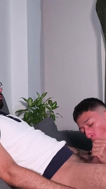 Spectacular moment from "Sexy Twink Jacobo Torres Sucking Hot Daddy Camilo Brown's Big Uncut Cock"