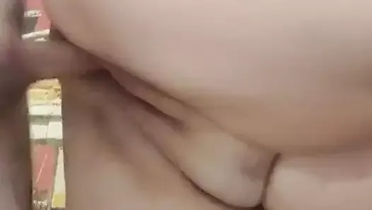 close-up sucking dick and then fucking doggy style in pussy and taking cum