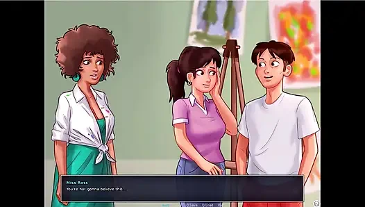 Summertime saga - Johannes and the ladies played spin the bottel ... Erik and Johannes fucked Mrs. Johnson.