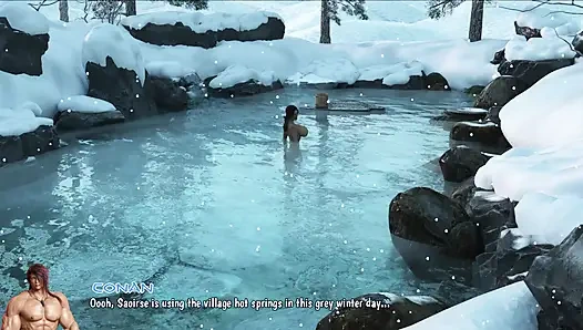 Conan Fickt Saoirse in Heißen Quellen - Drückt Ihre Massiven Titten Und Hämmert Ihren Fetten Arsch in Dampfendigem Wasser