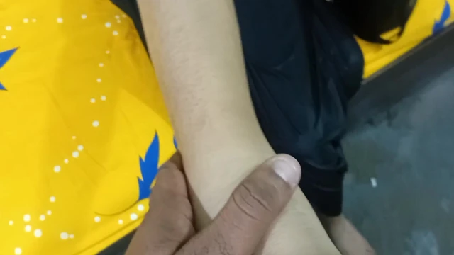Pretty girl in hijab playing with officer's cock for signature