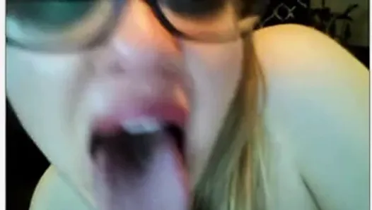 Horny blonde wants cum in her mouth on chat