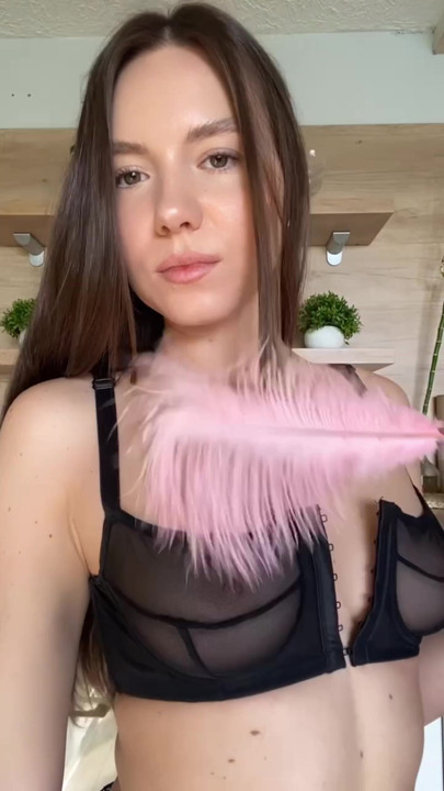 This feather makes me so sensitive imagine your hands instead.
