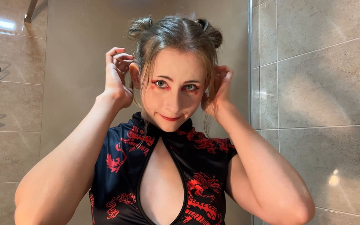 Geisha Pixie, Steamy Glass - мокрое кимоно соблазняет страстной скачкой