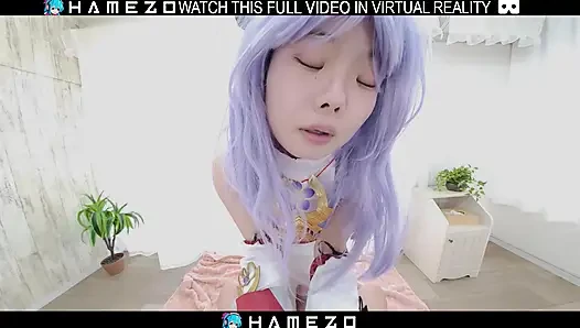 Сексуальная японская девушка Cocona Himekawa ублажает своего бойфренда, в VR.