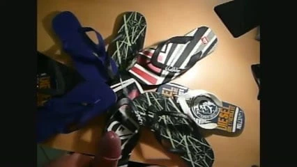 Cum and fuck all my flip flops collection