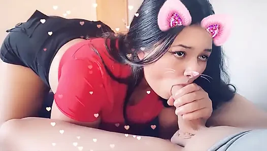 Kız arkadaş snap filtre ile yarak emiyor