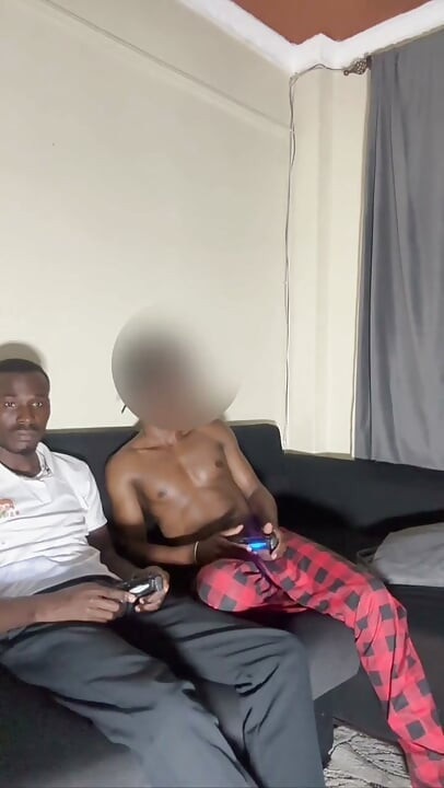My Ugandan Friend Fucked with His Monster Cock When I Came to Play Video Game in His House
