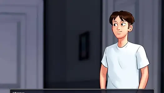Summertime saga - Johannes played with Eve's pussy and she gave him a handjob