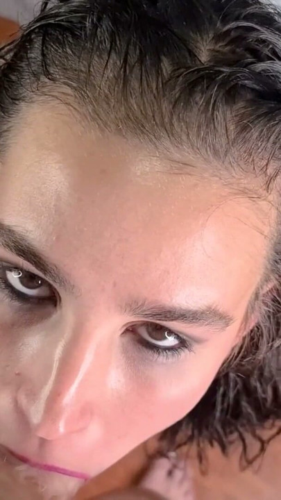 POV cum FACIAL, blowjob with wet hair | Clip 1