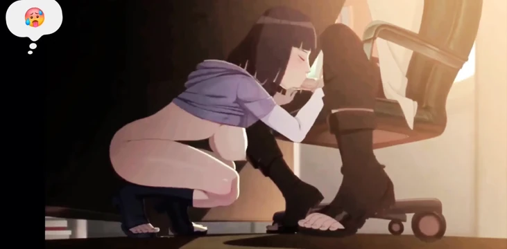 Cute 2D Babe Sucking The Bosses Cock Under His Desk