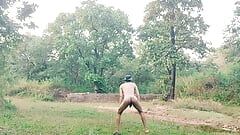 Sexy men dancing full nude in forest cumshot