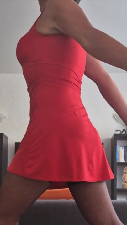 Exiting Xunamy femboy ass in red dress | Clip 1