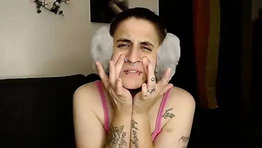 Sick Girl Makes a Snotty Mess All Over Her Face