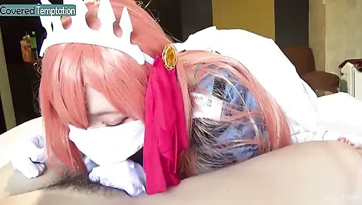 Грубый кримпай, Gyaru Косплейер идет далеко, Ahegao выставленная кульминация после кульминации