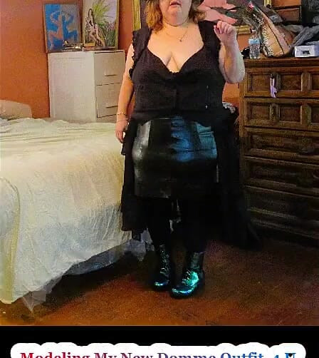 Modeling My New Domme Outfit 4 U silent video from photos