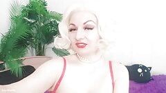 Spermafressen Anleitung Ermutigung - sanftes positives Domina POV-Video von der blonden Herrin Arya Grander