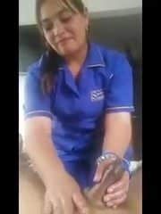Hotel Staff rubs cock