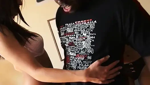 Francesca Le and Chanel White invite a black guy over for an interracial threesome