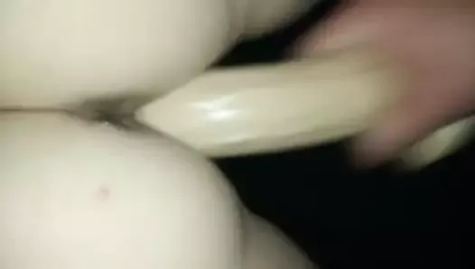 Fucking girlfriend with big dildo