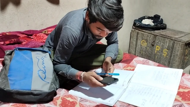 Indian Desi Village Younger College Student and Young Masterji